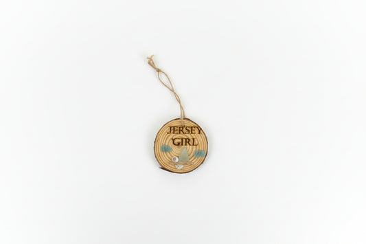Jersey Girl Wood & Sea Glass Hanging Ornament