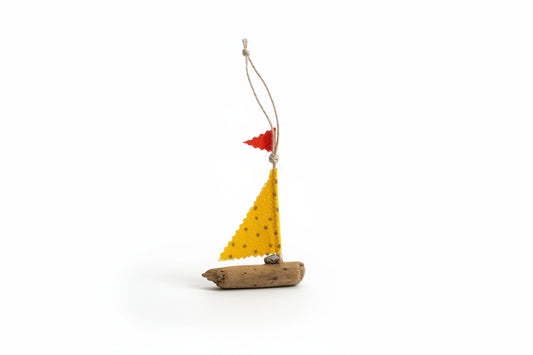 Driftwood Sailboat Hanging Ornament
