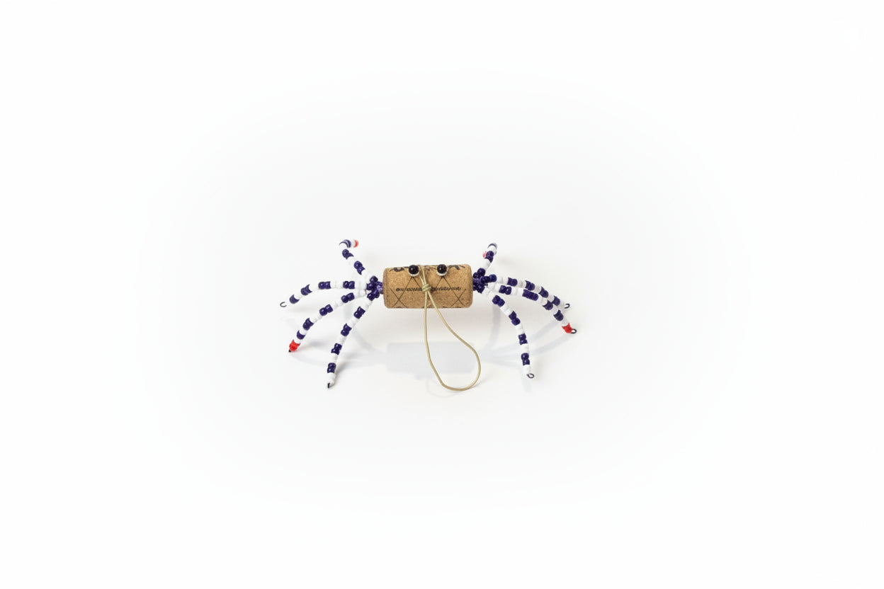 Beaded Crab Cork Hanging Ornament