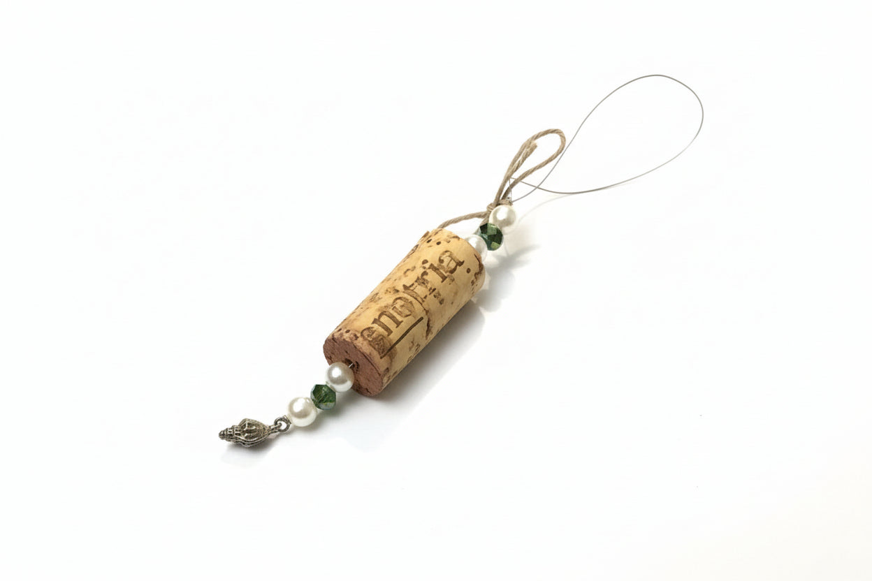 Wine Cork Beaded Hanging Charm