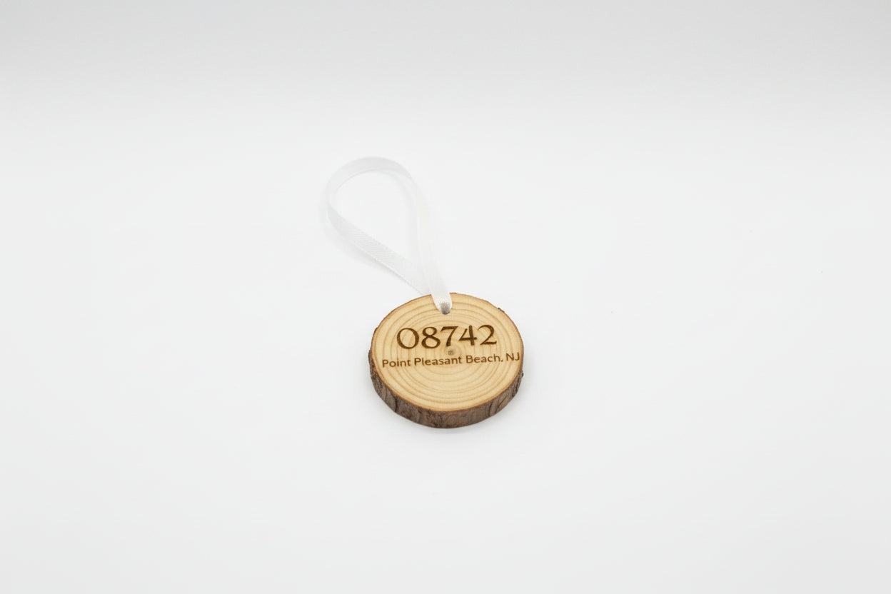 08742 Point Pleasant Beach Wood Slice Hanging Ornament