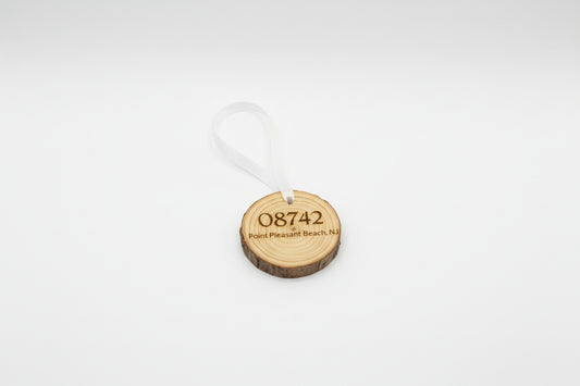 08742 Point Pleasant Beach Wood Slice Hanging Ornament