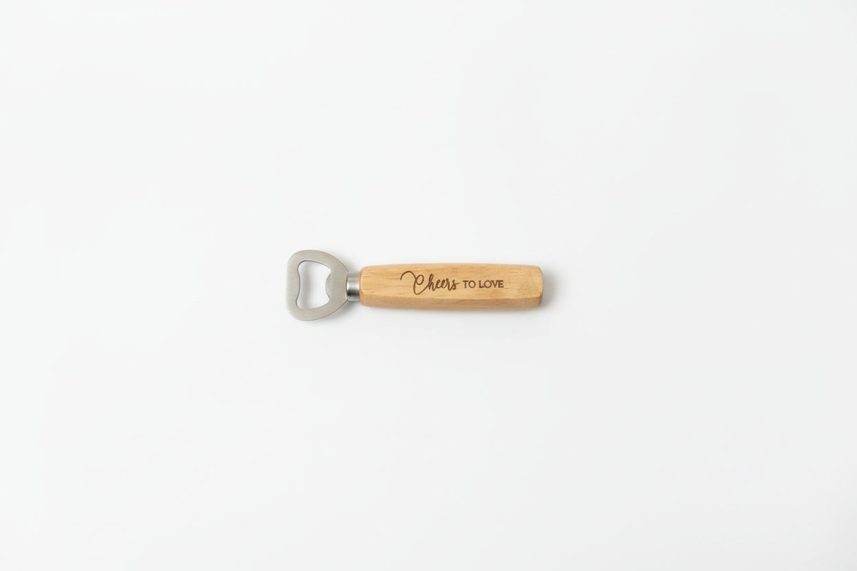 “Cheers to Love” Wooden Bottle Opener